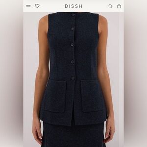 DISSH Button-Front Sleeveless Knit Vest in Heather Gray (S)